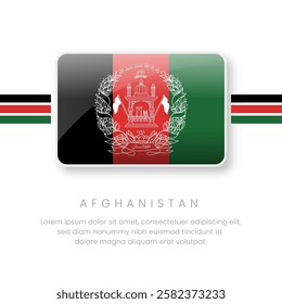 National Afghanistan Flag.Vector Afghanistan Button Flag. Realistic National Flag Design and Vector Template