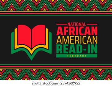 National African American Read in background banner or poster design template. observed every year in February. Holiday concept. Use to any Template, card, poster, placard, template.