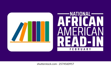 National African American Read in background banner or poster design template. observed every year in February. Holiday concept. Use to any Template, card, poster, placard, template.