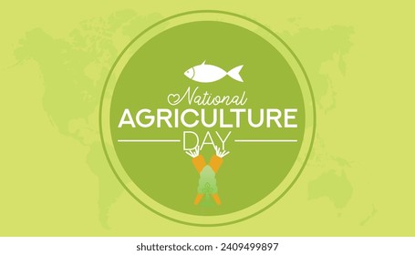National Agriculture day is observed every year in March. Holiday, poster, card and background vector illustration design.