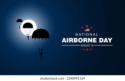 National Airborne Day August 16 background vector Illustration