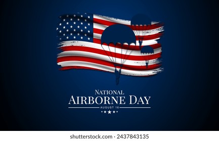 National Airborne Day August 16 background vector Illustration