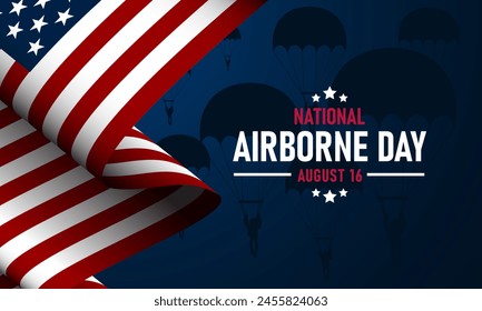 National Airborne Day August 16 background vector Illustration