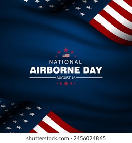 National Airborne Day August 16 background vector Illustration