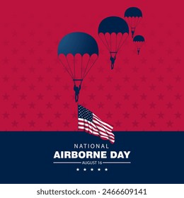 National Airborne Day August 16 background vector Illustration