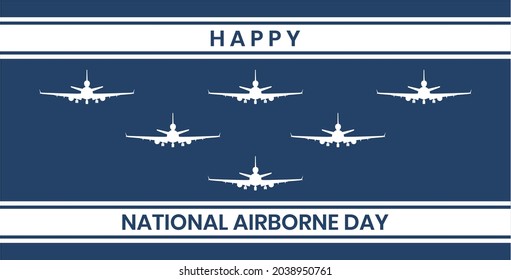 National Airborne Day. Holiday concept. Template for background, banner, card, poster with text inscription. Vector EPS10 illustration