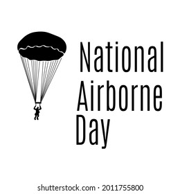 National Airborne Day, skydiver silhouette for design vector illustration