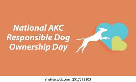 National AKC Responsible Dog Ownership Day vector banner design with geometric shapes and vibrant colors on a horizontal background.