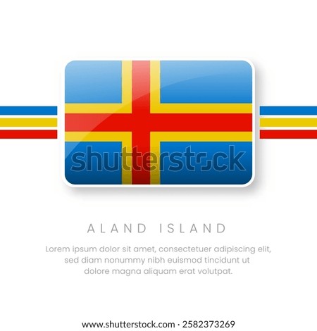 National Aland Island Flag.Vector Aland Island Button Flag. Realistic National Flag Design and Vector Template