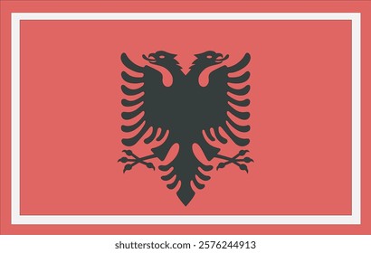 National Albania flag, official colors and proportion correctly. National Albania flag. Vector illustration. Albania flag vector icon, simple, flat design for web or mobile app.