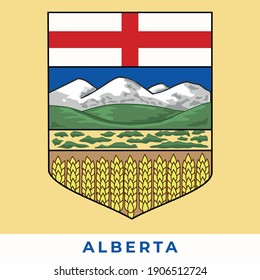 Escudo nacional de Alberta, ilustración vectorial, vector de Escudo de Alberta. EPS, vector, ilustración.