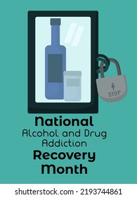 National Alcohol And Drug Addiction Recovery Month, Idea For Poster, Banner, Flyer Or Postcard Vector Illustration