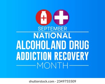 National Alcohol and Drug Addiction Recovery Month Celebrates Courage, Resilience, and Positive Change. Embracing Healing and Transformation vector illustration banner template.