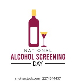 National Alcohol Screening Day.Template for background, banner, card, poster with text inscription vector illustration.