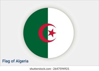 National Algeria flag. High detailed flag of Algeria. Africa. 3D illustration.
