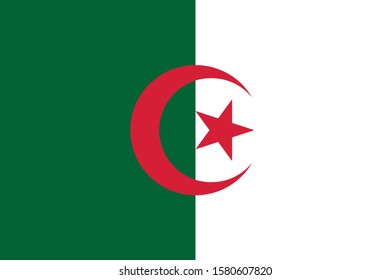 National Algeria flag, official colors and proportion correctly. National 
Algeria flag. Vector illustration. EPS10. Algeria flag vector icon, simple, flat design for web or mobile app.