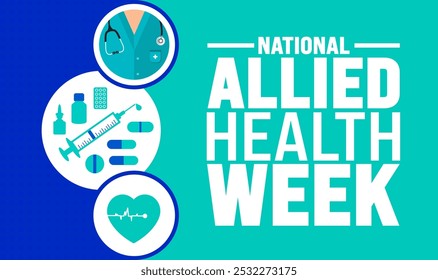 National Allied Health Week background or banner design template is observed every year in November. Holiday concept. Template for card, poster, placard, template.