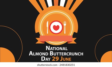 National Almond Buttercrunch Day vector banner design illustration. food celebration concept. 