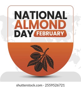 NATIONAL ALMOND DAY Vector Illustration for post background