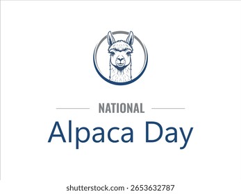 Dia Nacional da ALPACA EM 1º de AGOSTO com tipografia de fundo branco