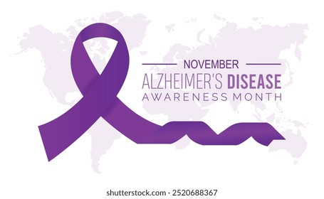 National Alzheimer's disease awareness month is observed every year on November. Medical Healthcare Awareness concept. background, placard, banner template Vector illustration design.