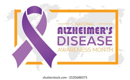 National Alzheimer's disease awareness month is observed every year on November. Medical Healthcare Awareness concept. background, placard, banner template Vector illustration design.
