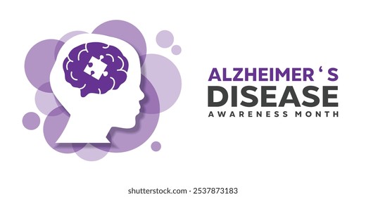 Mes Nacional de Concienciación sobre la Enfermedad de Alzheimer. Humanos y cerebrales. Ideal para tarjetas, Anuncios, carteles, redes sociales y más. El fondo blanco.