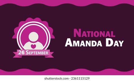 National Amanda Day vector banner design. Happy National Amanda Day modern minimal graphic poster illustration.