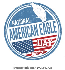 National american eagle day grunge rubber stamp on white background, vector illustration