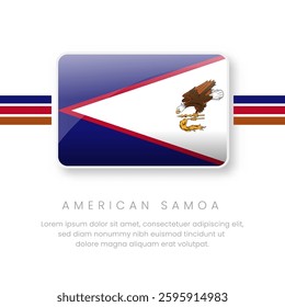 National American Samoa Flag.Vector American Samoa Button Flag. Realistic National Flag Design and Vector Template