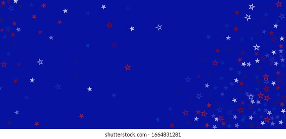 National American Stars Vector Background. USA 4th of July 11th of November Memorial Veteran's Independence President's Labor Day Banner. American Blue, Red, White Falling Stars. US Election Design.