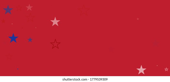 National American Stars Vector Background. USA 11th of November Veteran's President's Memorial 4th of July Independence Labor Day Design. American Blue, Red, White Falling Stars. US Election Border.