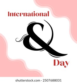 Día Nacional del Ampersand. 8 de septiembre. Concepto de Festiva. Plantilla de fondo, Anuncio, tarjeta, cartel con inscripción de texto. Vector EPS10 ilustración.