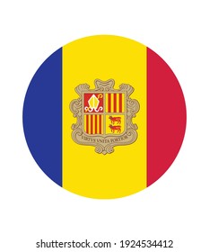 National Andorra flag, official colors and proportion correctly. National Andorra flag. Vector illustration. EPS10. Andorra flag vector icon, simple, flat design for web or mobile app.