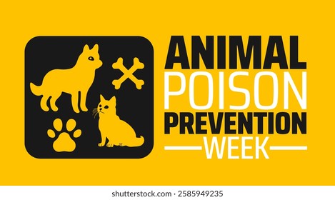 National Animal Poison Prevention Week background banner or poster design template. observed every year in March. Holiday concept. Use to any Template, card, poster, placard, template.