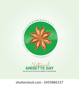 national anisette day.national anisette day creative ads design. July 2. vector, 3d illustration