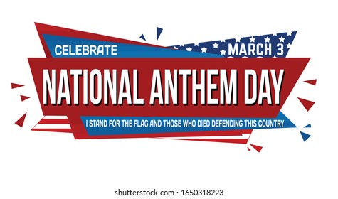 National anthem day banner design on white background, vector illustration