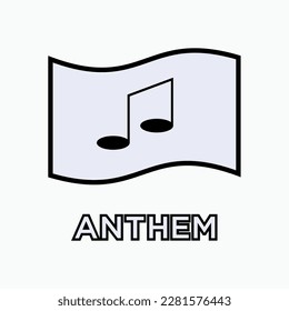 National Anthem Icon. Nationality Songs Symbol.