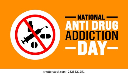 National Anti Drug addiction day background or banner design template is observed every year in October. Holiday concept. Template for card, poster, placard, template. eps 10
