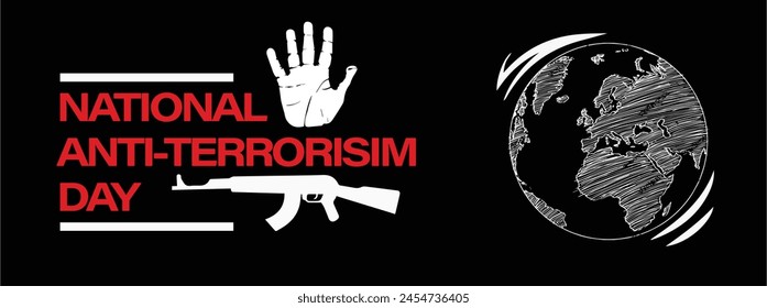 In: National Anti Terrorism Day.  Vektorillustration. Hintergrund oder Banner, Social Media Post Design Vorlage