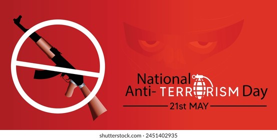 Nationaler Anti-Terror-Tag 21. Mai Vektorgrafik Poster