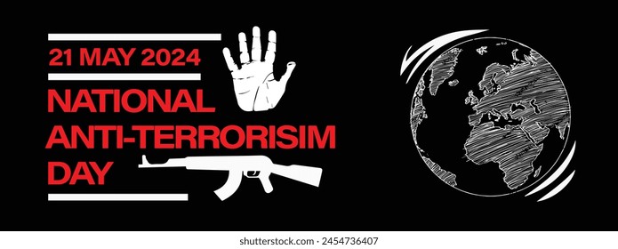 National Anti-Terrorism Day. May 21. Poster, banner, card, Social Media Post