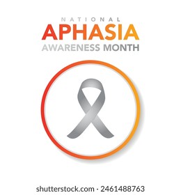 National Aphasia awareness month is observed every year in June, it is a condition that robs the ability to communicate and can affect the ability to speak, write and understand language. Vector art.