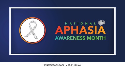 National Aphasia awareness month is observed every year in June, it is a condition that robs the ability to communicate and can affect the ability to speak, write and understand language. Vector art.