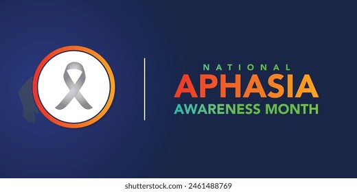 National Aphasia awareness month is observed every year in June, it is a condition that robs the ability to communicate and can affect the ability to speak, write and understand language. Vector art.