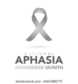 National Aphasia awareness month is observed every year in June, it is a condition that robs the ability to communicate and can affect the ability to speak, write and understand language. Vector art.