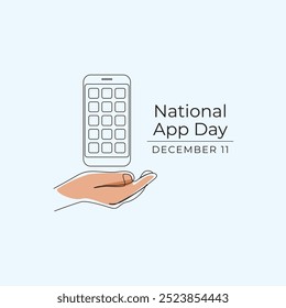 National App Day vector design template good for celebration usage. National App Day design. continuous line drawing. eps 10.