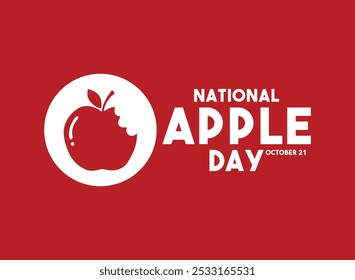 National Apple Day. October 21. Red background. Eps 10.