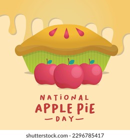 national apple pie day vector design for celebration. national apple pie day design template. apple pie with colorful design vector. apple and pie vector design. 