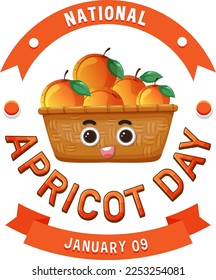 National apricot day icon illustration
